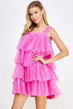 Aurora Pink Tiered Tulle Mini Dress