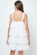 White Tiered Tulle Mini Dress