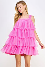 Aurora Pink Tiered Tulle Mini Dress