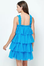Hawaiian Blue Tiered Tulle Mini Dress