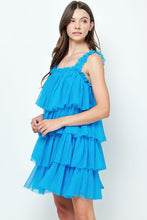 Hawaiian Blue Tiered Tulle Mini Dress