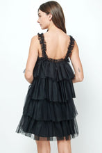 Black Tiered Tulle Mini Dress
