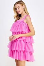 Aurora Pink Tiered Tulle Mini Dress
