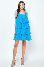 Hawaiian Blue Tiered Tulle Mini Dress