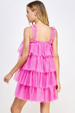 Aurora Pink Tiered Tulle Mini Dress