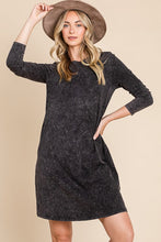 Black Mineral Wash Dress With Side Pocket