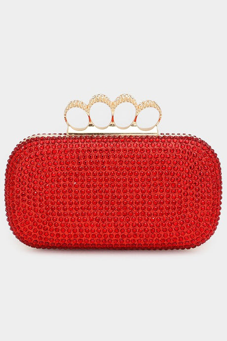 Red Bling Rectangle Evening Clutch