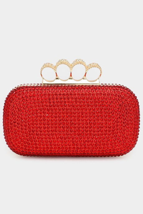 Red Bling Rectangle Evening Clutch