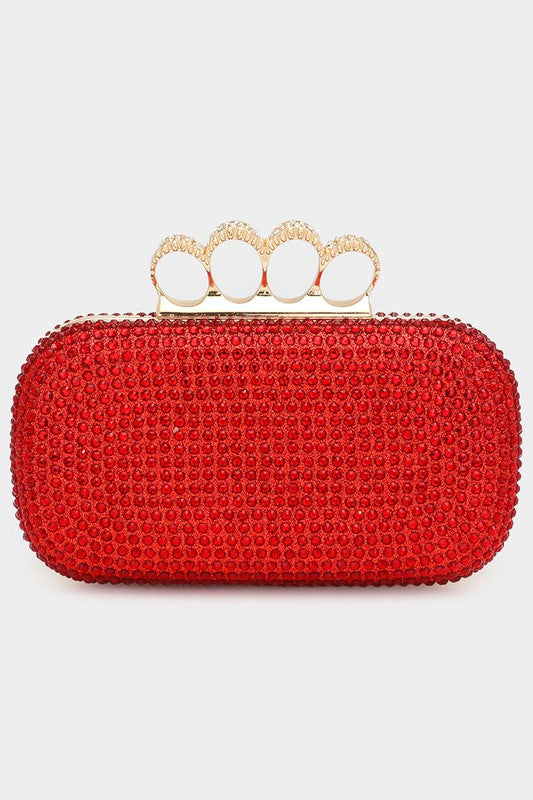 Red Bling Rectangle Evening Clutch