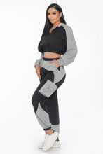 Black Combo Active Contrast Piping Jogger Set