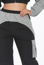 Black Combo Active Contrast Piping Jogger Set