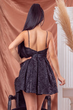 Black Sleeveless Sequin Mini Dress