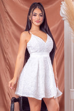 White Sleeveless Sequin Mini Dress