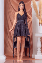 Black Sleeveless Sequin Mini Dress
