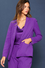 Grape Long Sleeve Welt Pocket Blazer