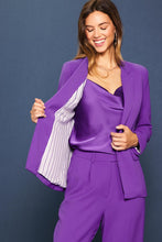 Grape Long Sleeve Welt Pocket Blazer