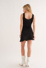 Black Sleeveless Textured Mini Dress