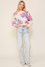 Cream Combo Flower Pattern Sweater