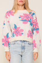Cream Combo Flower Pattern Sweater