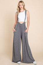 Charcoal Solid Dty Brushed Tie Back Oversized Suspender Jumpsuit