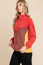 Multi Thermal Color Block Mineral Wash Zip Up Top