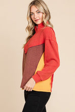 Multi Thermal Color Block Mineral Wash Zip Up Top