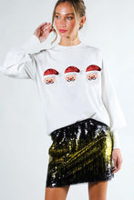 Off White Sequin Santa Detail Sweater Top