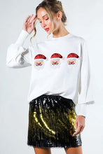 Off White Sequin Santa Detail Sweater Top