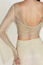 Beige Sheer Crop Top and Mini Skirt Set