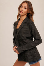 Heather Charcoal Space Dyed French Terry Oversized Blazer