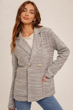 Heather Grey Space Dyed French Terry Oversized Blazer