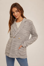Heather Grey Space Dyed French Terry Oversized Blazer