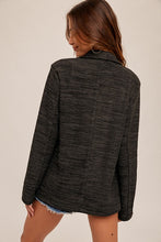 Heather Charcoal Space Dyed French Terry Oversized Blazer