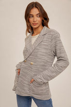 Heather Grey Space Dyed French Terry Oversized Blazer