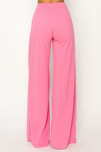 Pink Asymmetrical High Waisted Trouser Pants