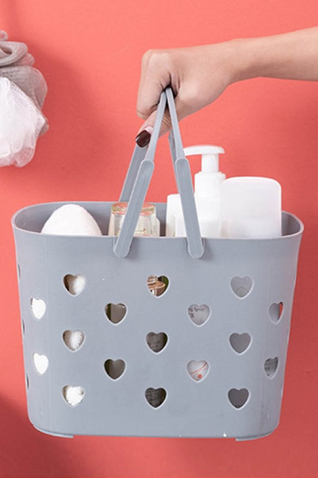 Heart-shape Hollowed Plastic Storage Basket