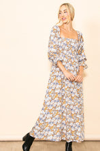 Taupe On & Off Shoulder Floral Maxi Dress