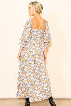 Taupe On & Off Shoulder Floral Maxi Dress