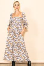 Taupe On & Off Shoulder Floral Maxi Dress