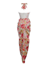 Zarina Red Floral Corset Satin Gown