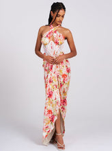 Zarina Red Floral Corset Satin Gown