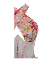 Zarina Red Floral Corset Satin Gown