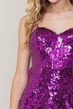 Purple Sequin Bow Detail On Back Mini Dress