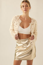 Beige/Gold Feathered Sequin Embellished Jacket