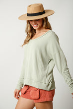 Green Two Tone Ribbed Pullover