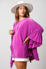 Purple Pleated Bodre Poncho