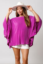 Purple Pleated Bodre Poncho