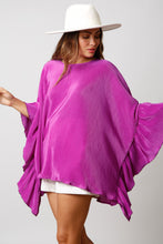 Purple Pleated Bodre Poncho
