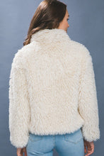 Ivory Mid Waist Faux Fur Coat