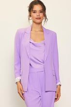 Digital Lavender Long Sleeve Welt Pocket Blazer